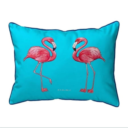 Betsy Drake SN084T 11 x 14 in. Flamingo Tiled Small Corded Indoor & Outdoor Pillow