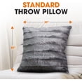thumbnail image 4 of Faux Fur Throw Pillows - Decorative Pillows for Couch, Bed Throw Pillows, Grey Accent Pillows for Bedroom or Living Room Aesthetic, Set of 2 Furry Throw Pillows, 20" x 20", 4 of 6
