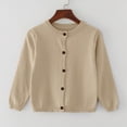 thumbnail image 2 of Gibobby Sweater Button Up Knit Cardigan for 0-12 Months 2t 3t Toddler Kids Solid Color Lounge Knitted Sweater Fall Warm Ribbed Knitwear Jacket for Boys Girls(5-6 Years,Khaki), 2 of 4