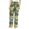 thumbnail image 3 of Xecao Surfing Dinosaur Women's Straight Lounge Pajama Pants: The Epitome of Relaxed Sleepwear, 3 of 9