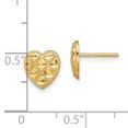 thumbnail image 2 of FJC Finejewelers 14k Yellow Gold Heart Post with Bright Cut Criss-cross, 2 of 5