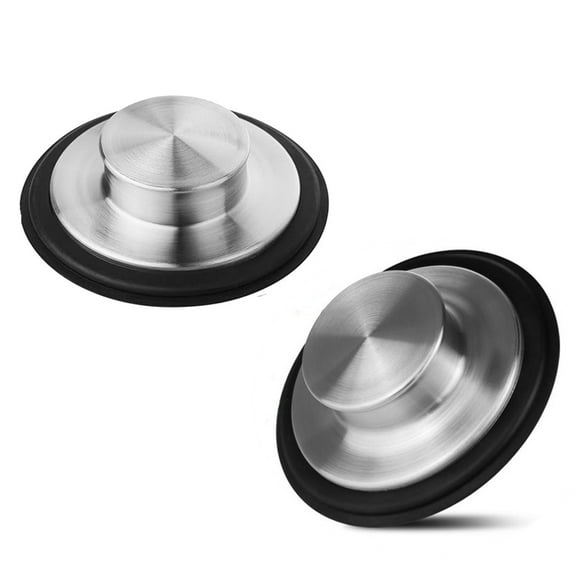 Kitchen Sink Drain Stopper Cover, 2PCS Stainless Steel Garbage Disposal Stopper Drain Plug, Fits Standard Kitchen Sink