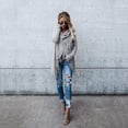 thumbnail image 5 of Suéter tipo poncho con flecos para mujer, cárdigan largo de punto, abrigo tipo suéter (L), 5 of 5