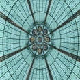 thumbnail image 1 of Ahgly Company Machine Washable Indoor Square Transitional Greenish Blue Green Area Rugs, 4' Square, 1 of 7