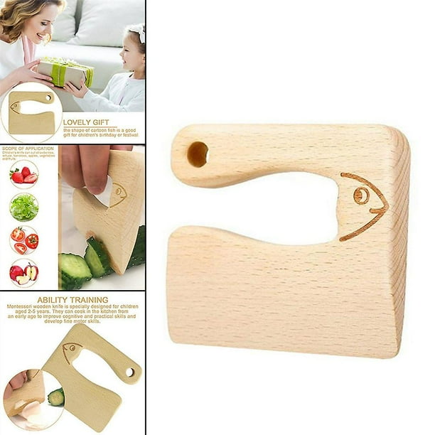 Cuchillo de madera para niños, cuchillo de cocina, herramienta de corte segura, cortador de verduras y frutas.