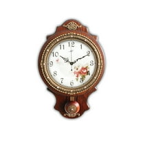 Aero Snail 8.7" Pendulum Wall Clock, Solid Wood, Battery Operated, Retro Vintage Clock W166