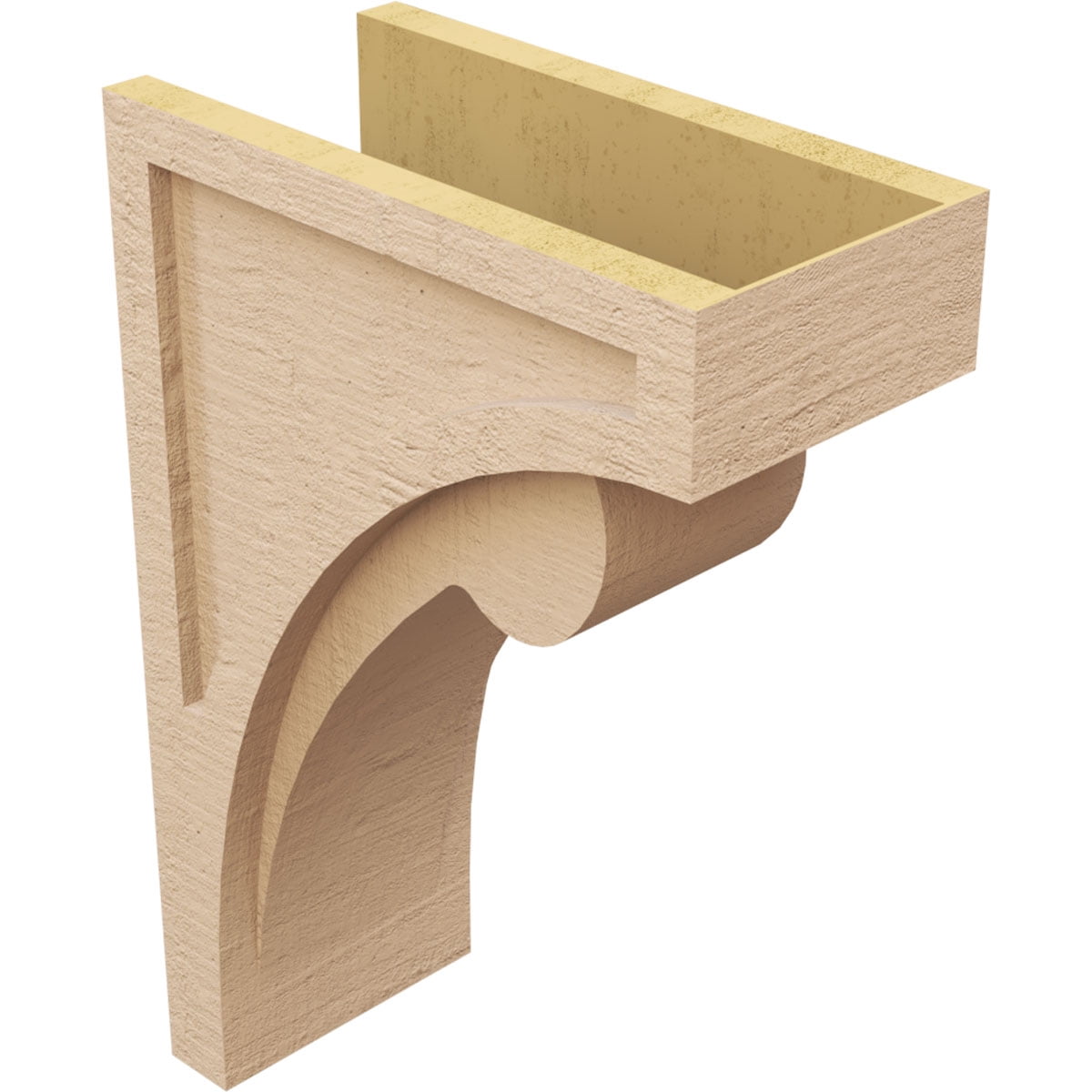 7"W x 14"D x 21"H Classic Viola Rough Cedar Woodgrain TimberThane Corbel, Primed Tan