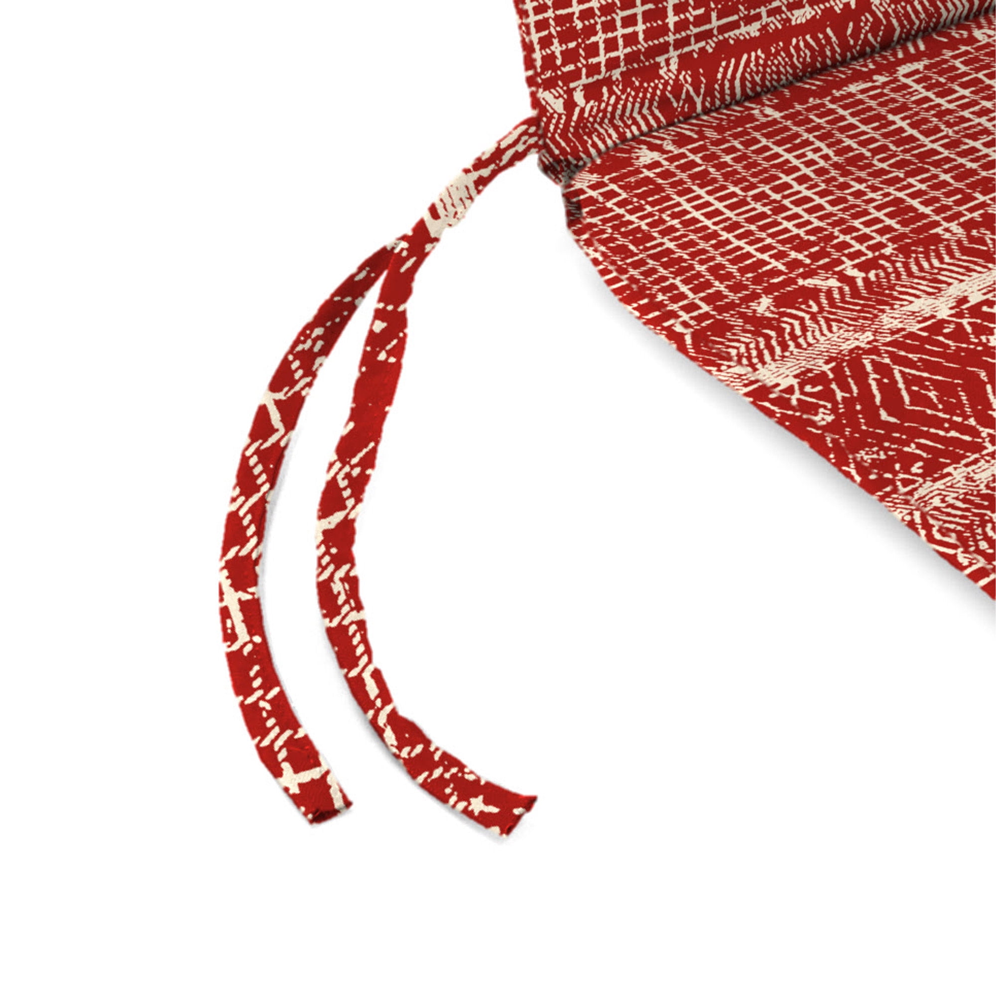 Jordan Manufacturing 44" x 21" Everest Caramel Red Ikat Rectangular Outdoor Chair Cushion with Ties