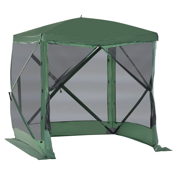 Outsunny Pop Up Camping Canopy Gazebo Screen Shelter Tent with One