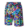 thumbnail image 5 of Disketp Men'S Swim Trunks Hawaiian Breathable Surf Beach Swimsuits Mesh Lining Beach Shorts With Pockets-Colorful Tie Dye Stained Glass 2, 5 of 9