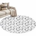 thumbnail image 2 of Gray Botanical Round Area Rug 4 FT, Non Slip Indoor Outdoor Rug, Retro Blossom Floral Farmhouse Wildflower Washable Soft Circular Carpet Non-Shedding Floor Mat for Coffee Table Nursery Foyer Balcony, 2 of 8