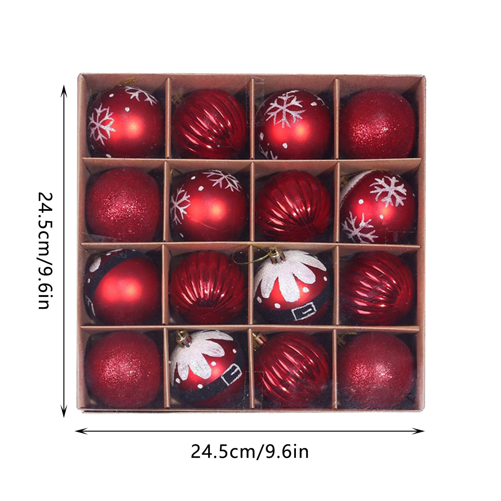 16PCS Christmas Ornaments Christmas Balls Baubles Party Xmas Tree Decorations Hanging Ornament Decor for Xmas Tree Craft Gifts for Home Holiday Wedding Party Decorations