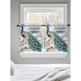 thumbnail image 5 of Elegant Peacock Tier Curtains 36 Inch Length,Sheer Curtains for Bedroom Living Room Window Vintage Attic Magnificent Feathers Rod Pocket Drapes Kitchen Curtains Small Half Window 27.5"x36" 2 Panels, 5 of 6