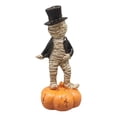 thumbnail image 2 of Vintage Halloween Decor Mini Resin Figures, Mummy-Wrapped Pumpkin Resin Ornament with Spooky Festive Face for Desktop Shelf Party Ghost Festival, Cute Halloween Decor, Spooky Miniature, 2 of 5