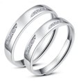thumbnail image 1 of Anillo de pareja de plata 925, anillo para hombre y mujer, con incrustaciones de circón, tamaño ajustable, anillos de boda, 1 of 4