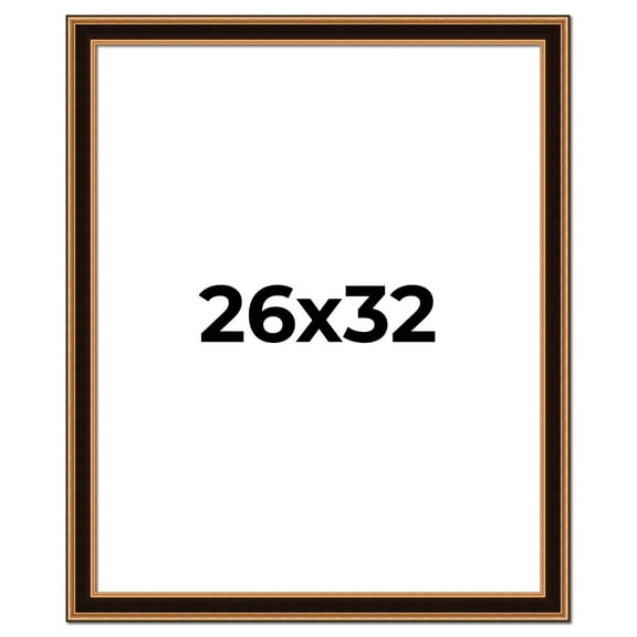 26x32 Frame Gold Brown Plein Air Vintage Solid Wood Picture Frame | 1.75 Inches Moulding Width |