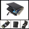 thumbnail image 1 of Maoww Vertical Men's ID Cridit Card Slots PU Bifold Style Short Wallet Zipper Coin Money Purse, 1 of 7