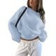 thumbnail image 1 of Suéter Holgado de Cuello Redondo y Larga Abullonada para Mujer. Azul XL, 1 of 7