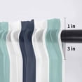 thumbnail image 5 of Turquoise Navy Blue Striped Valance Curtains for Kitchen/Living Room/Bathroom/Bedroom Window, Rod Pocket Small Topper Half Short Window Curtains Voile Sheer Scarf, Farmhouse Stripe Art 42"x12", 5 of 8