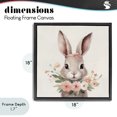 thumbnail image 4 of Stupell Industries Cottage Charming Bunny in Floral Wreath Black Floating Frame Canvas Art, 18 x 18, by Lazar Studio, 4 of 8