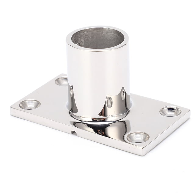 Pasamanos duradero, resistente a la corrosión y pulido (25 mm) Base de soporte rectangular de 90° de acero inoxidable para barcos y yates