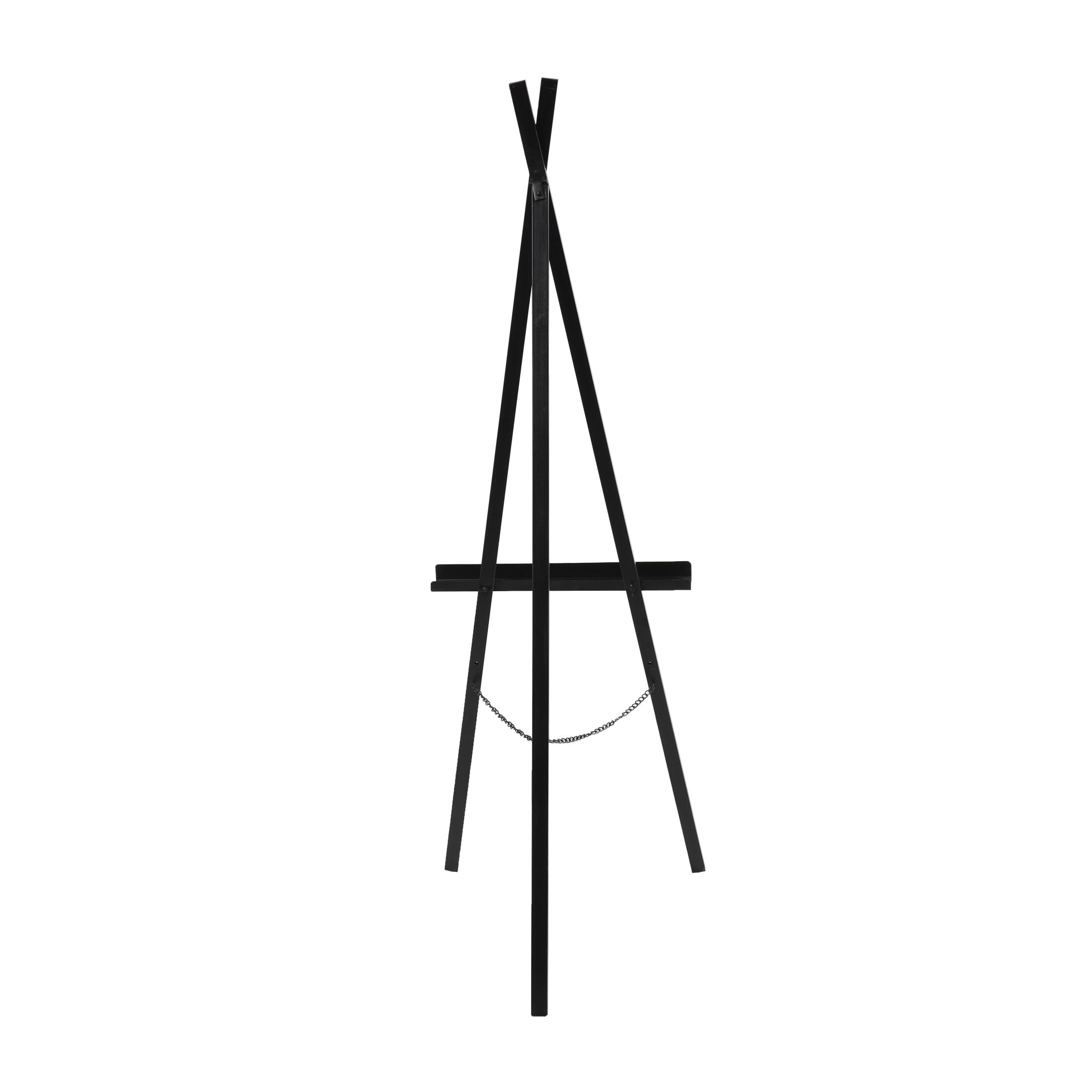 DecMode 18" x 56" Black Metal Tall Adjustable Floor 2 Tier Easel, 1-Piece