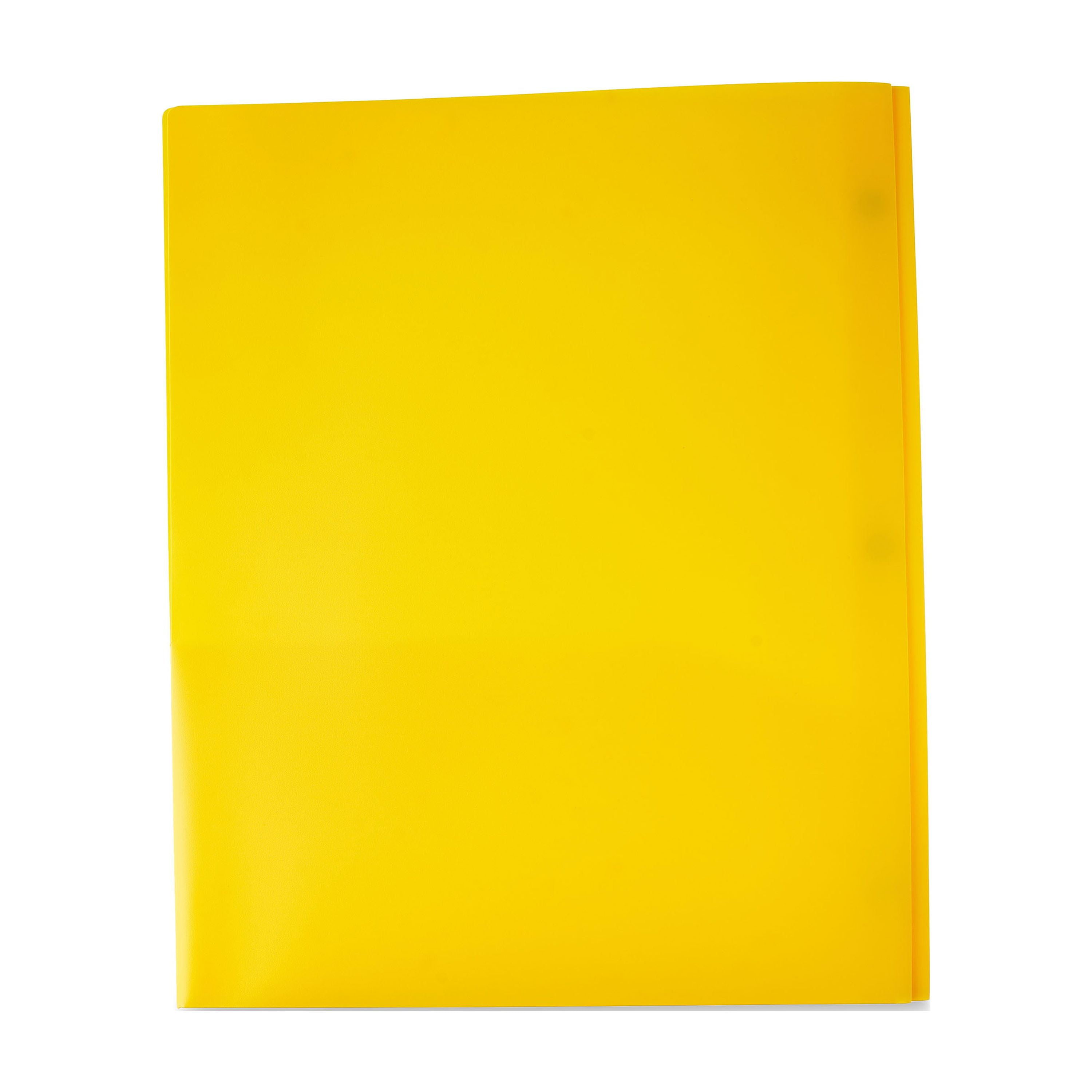 Pen+Gear 2-Pocket Poly Folder with Prongs, Yellow, 9.4" x 11.4", 50 Count