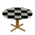 thumbnail image 3 of Orinice Checkerboard Pattern Round Table Cover Stain Resistant Washable Indoor Outdoor Tablecloth Kitchen Dining Wedding Parties Full Width Single-Sided Printing 100% Polyester Fiber 38-42, 3 of 8
