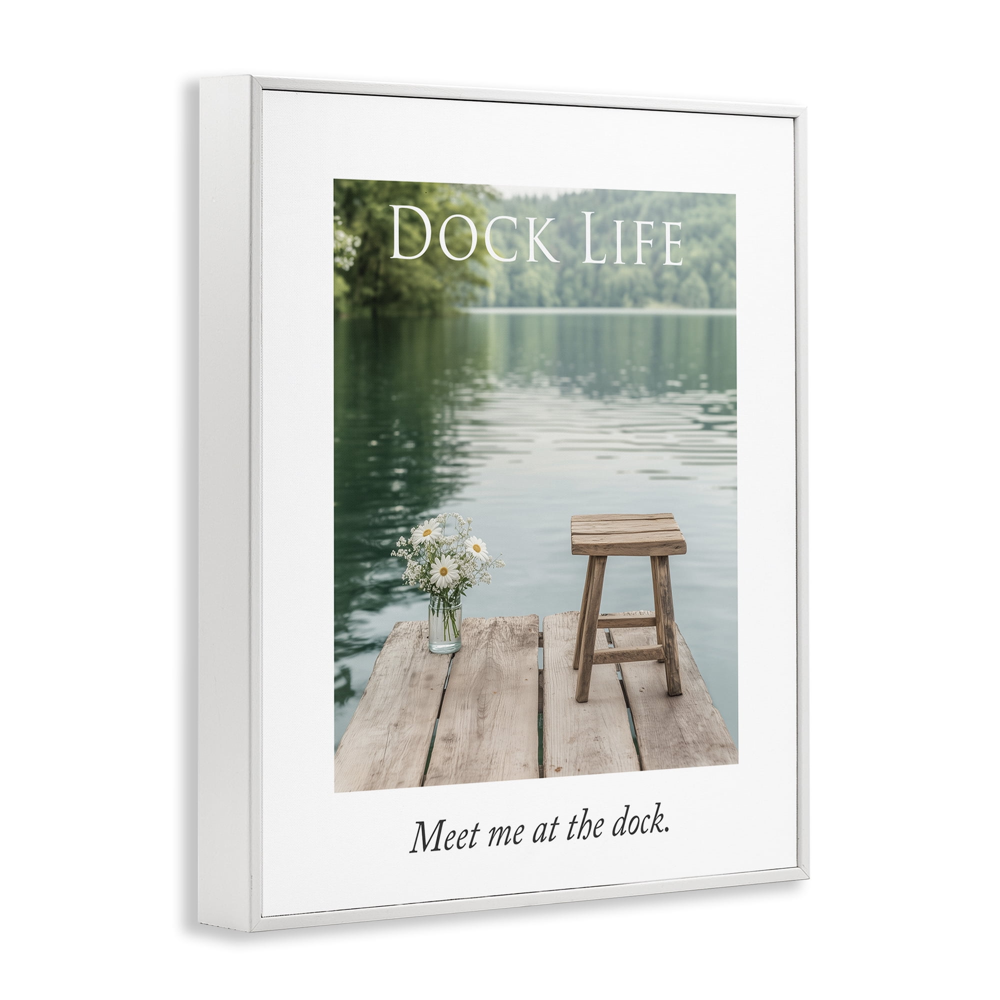 Stupell Industries Dock Life Calming Scenery White Framed Giclee Art, design by A Barefoot Stylist