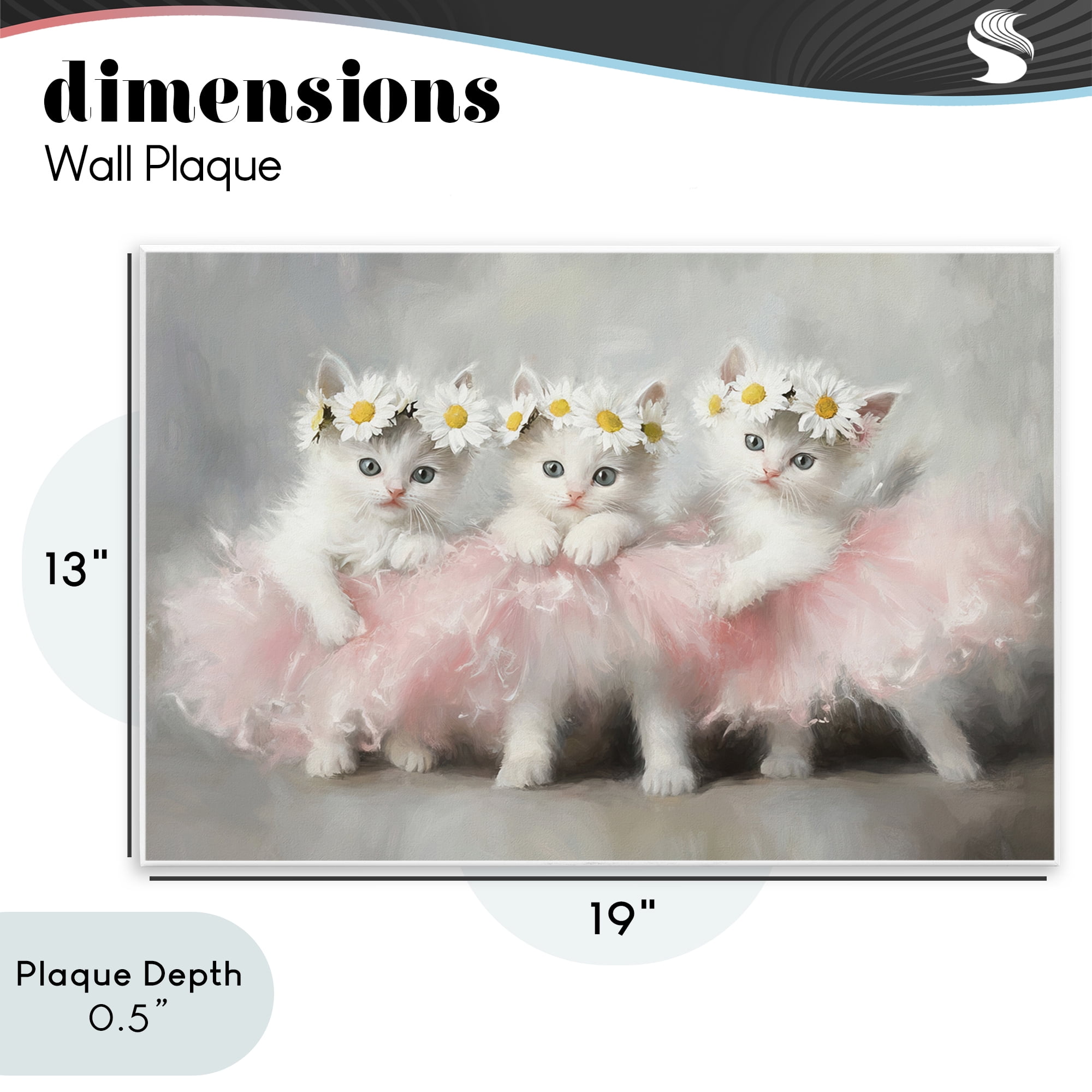 Stupell Industries Dancing Kittens in Tutus Wall Plaque Art, design by Tina LeCour