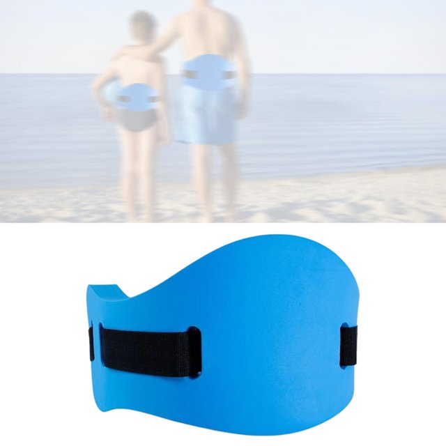 DYNWAVECA Swim Belt Adjustable Auxiliary Buoyancy Belt Beginners EVA for Swimming Pool Blue Medium