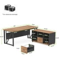 thumbnail image 2 of 63 inches Executive Desk and 47" lateral File Cabinet, L-Shaped Computer Desk Home Office Furniture with Drawers and Storage Shelves, 2 of 5