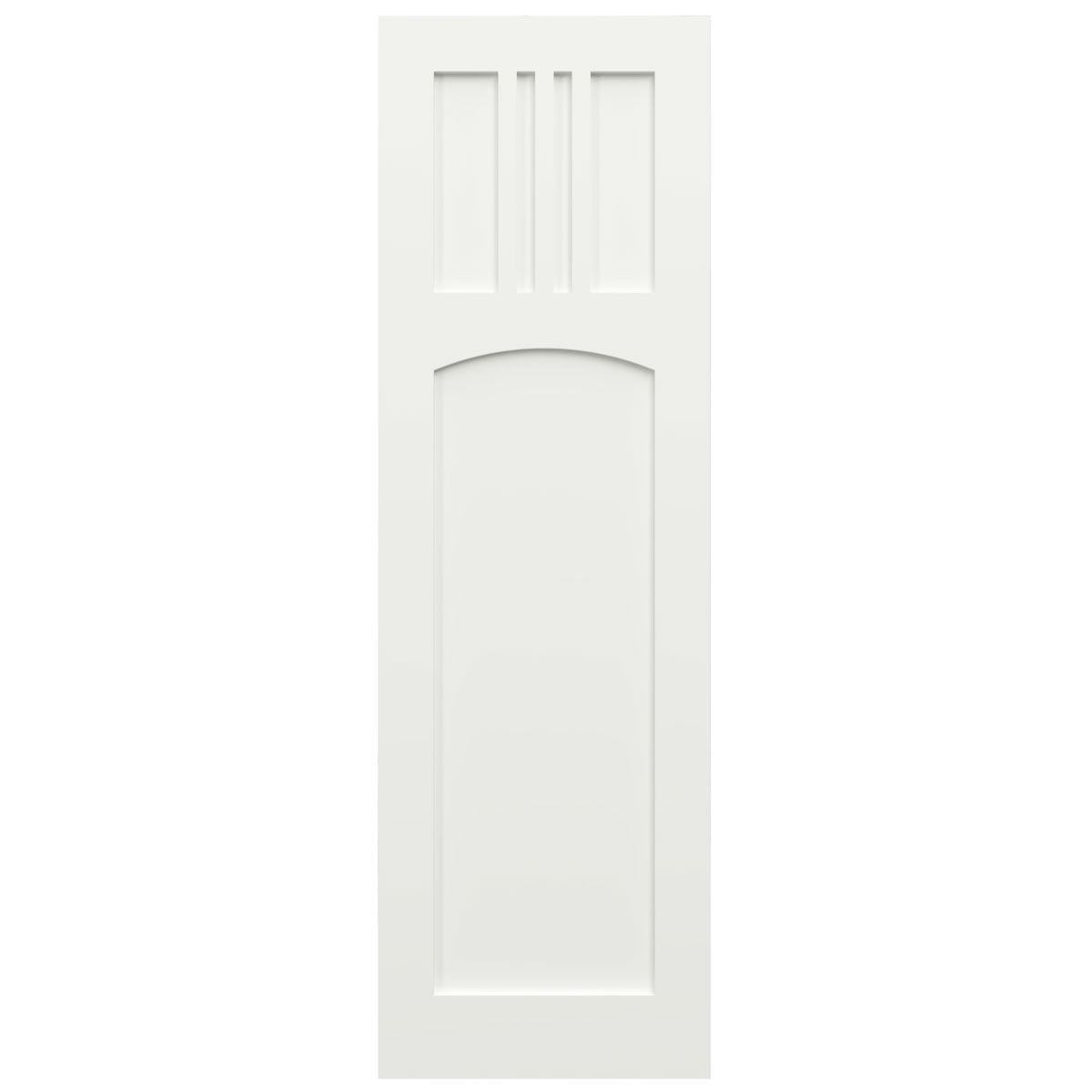 Ekena Millwork 18"W x 51"H True Fit PVC San Miguel Mission Style Fixed Mount Shutters, Unfinished (Per Pair - Hardware Not Included)