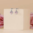 thumbnail image 3 of Pendientes JeenMata con Forma de corazón de Turmalina Rosa de 1,25 quilates Bañados en oro blanco de 18 K sobre plata, 3 of 7