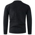 thumbnail image 6 of SERTG Men's Round Neck Sweater Fall Winter Solid Color Stylish Casual Half Button Stretch Knit Sweater Soft Men's Sweaters Pullover(Black,M), 6 of 6