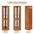 thumbnail image 3 of CKEASEAN Lighted Corner Curio Cabinet with Doors - Wooden Display Cabinet with Tempered Glass Shelves and Lights for Living Room, Dining Room, 3 of 10