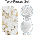 thumbnail image 2 of Coolnut Soft Hand Towels, Set of 2 Towels Gold Black Marble Absorbent Washcloths Multipurpose for Bathroom Gym Hotel Spa, 2 of 6