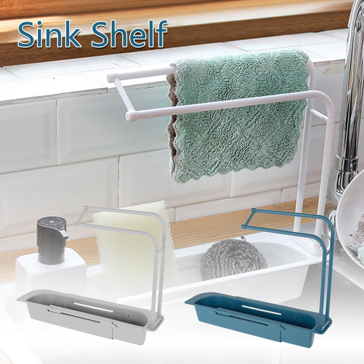 Miuline Drainer Sink Tray Expandable Dish Drying Rack Adjustable Sink