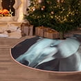 thumbnail image 6 of Daiia Flower Crown White Horse Drawing Merry Christmas Tree Skirt , Xmas Large Lace-up Tree Skirt, Santa Snowflakes Rustic Home Decorations New Year Party Farmhouse Decor-36", 6 of 7