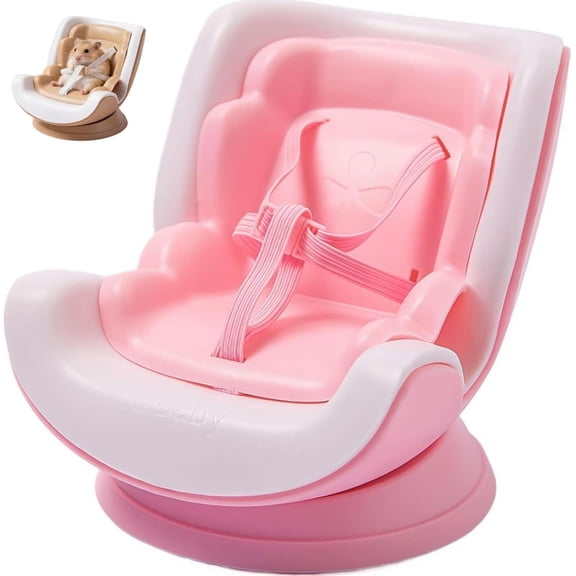 Mini Car Seat for Small Animals, Portable Doll Safety Seat Display with Magnetic Base and Car Vent Clip, Adjustable Harness Carrier for Guinea Pigs Mice Hamsters in Vehicle (Pink)