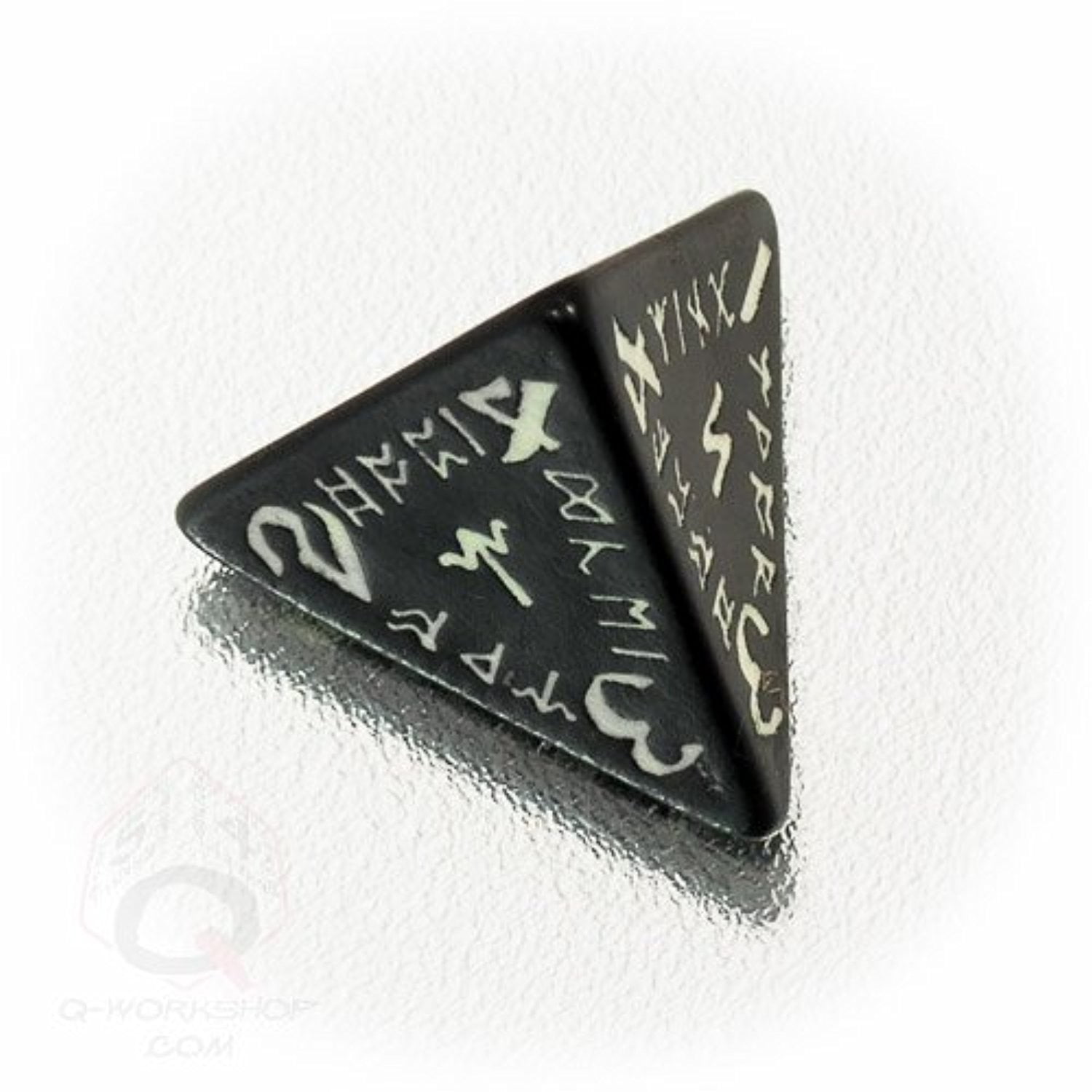 Runic Black-glow-in-the-dark Dice Set by Q-Workshop