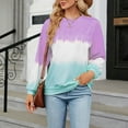 thumbnail image 5 of gbyLJF Women's Oversized Crew Neck Tie Dye Sweatshirts with No Hood Plus Size Casual Color Block Pullover Tops Hot Pink S, 5 of 7