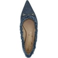 thumbnail image 2 of Sam Edelman Nori Blue Stone Fray Pointed Toe Chain Detailed Slip On Ballet Flats (Blue Stone Fray, 10), 2 of 6