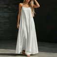 thumbnail image 6 of NTACZA Boho Dresses for Women Slip Dress Maxi Sleeveless Square Neckline Vacation Casual Beach White XXL, 6 of 7