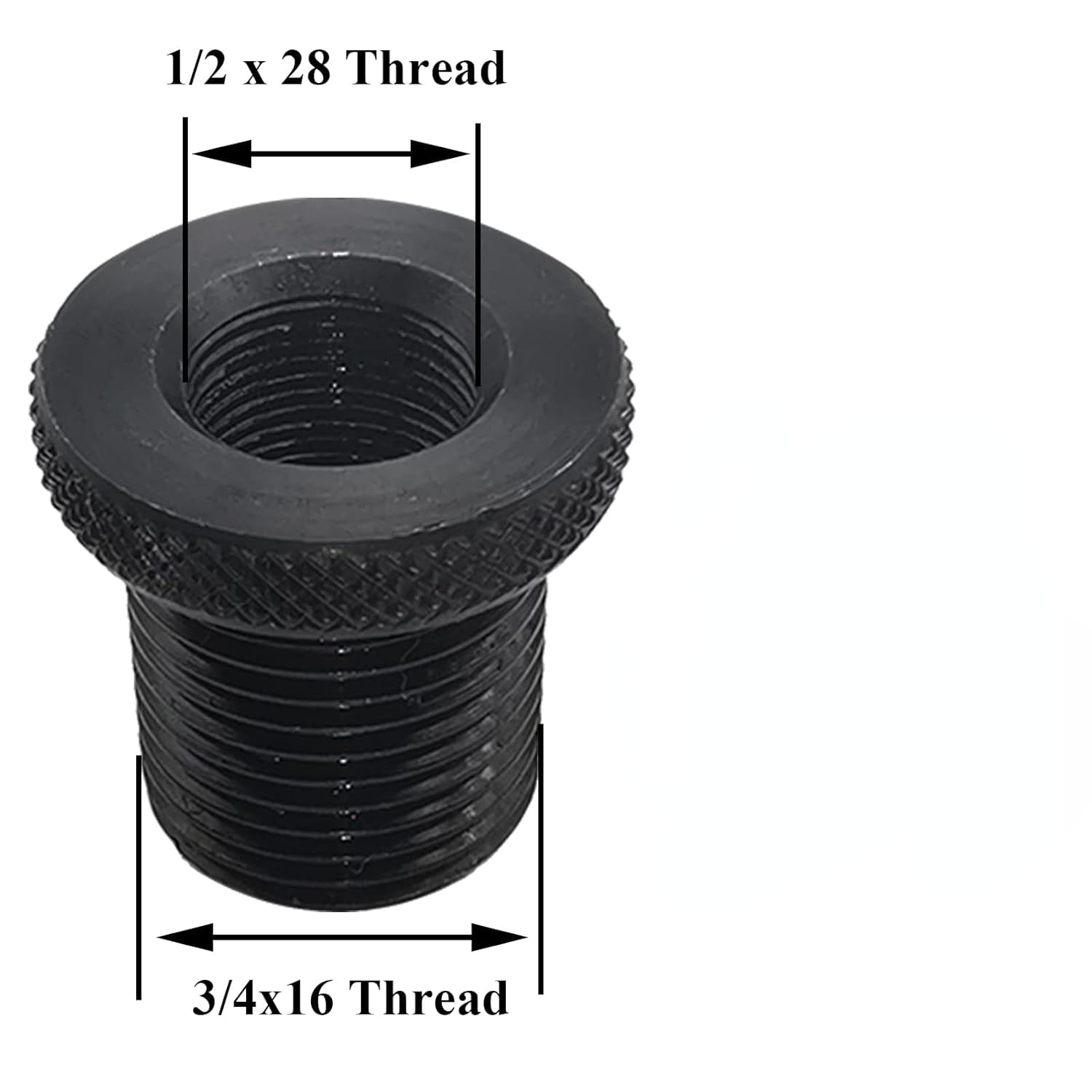 2 Pack Thread Adapters, 1/2 * 28-3/4 * 16, Black