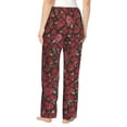 thumbnail image 3 of Xecao Rose Flowers Women's Straight Lounge Pajama Pants: The Epitome of Relaxed Sleepwear, 3 of 9