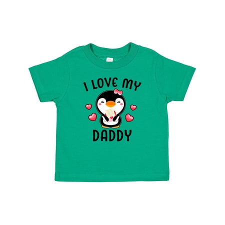 

Inktastic I Love My Daddy with Cute Penguin and Hearts Gift Baby Girl T-Shirt