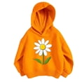 thumbnail image 2 of Mooqilaa Girls Graphic Hoodies, Casual Long Sleeve Fashion Pullover Spring Fall Tops Orange Size 3-4 T, 2 of 6