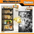 thumbnail image 4 of Kitchen Shelves, Adjustable 5-Tier Storage Shelves, Easy Assembly, Kitchen Organizers and Storage, Metal Shelf for Living Room, Bedroom and Garage, Black (15.7" W x 15.7" D x 63" H), 4 of 7