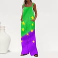 thumbnail image 2 of Feancey Sales Today Clearance Wide Leg Jumpsuits for Women Mardi Gras Sparkly Sequin Party Rompers Colorblock Striped Trendy Bib Overalls Sleeveless Casual Dressy Jumpsuit Multicolor XL, 2 of 8